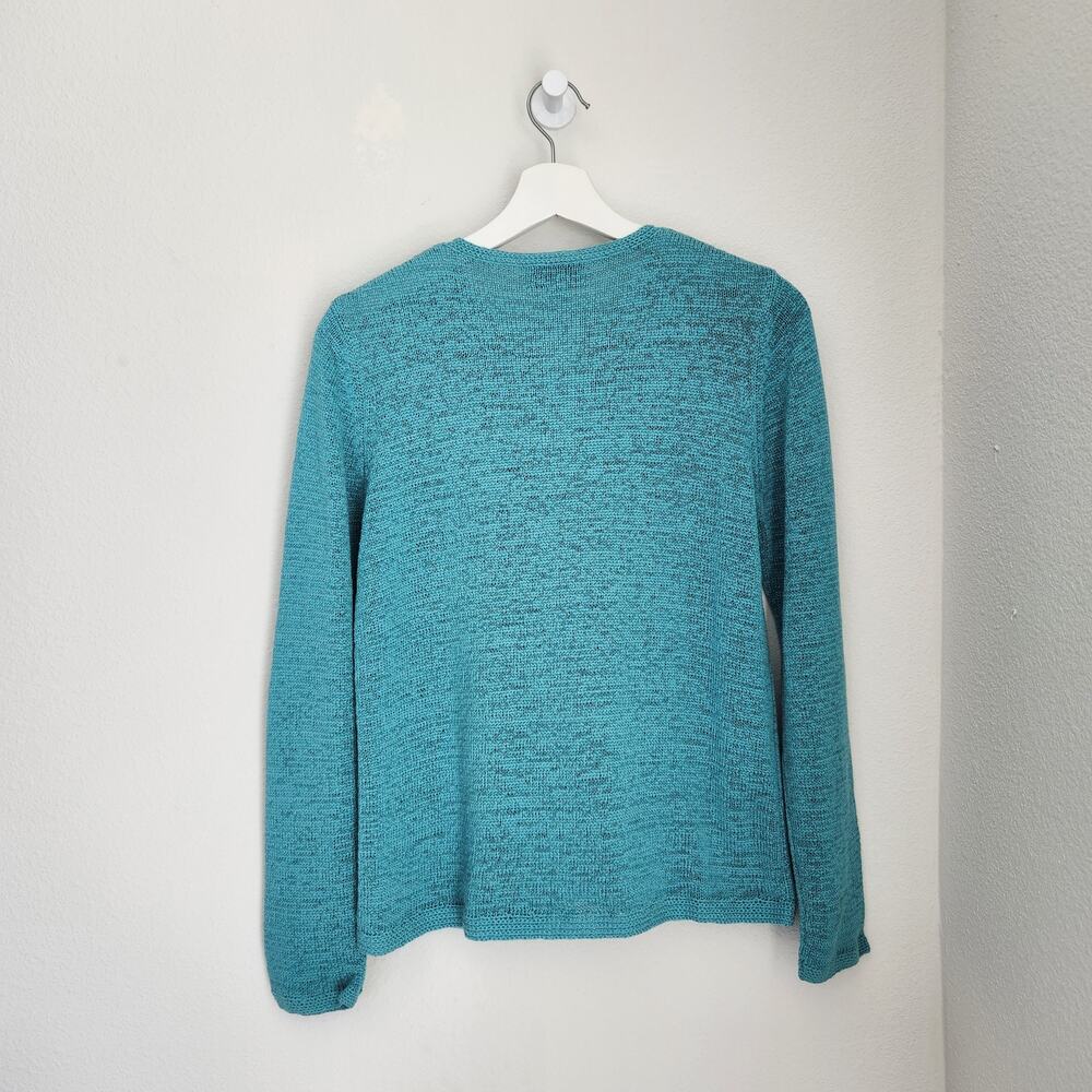 Vintage 80s 90s Pendleton Blue Open Knit Button Front Cardigan Sweater S - Picture 6 of 9
